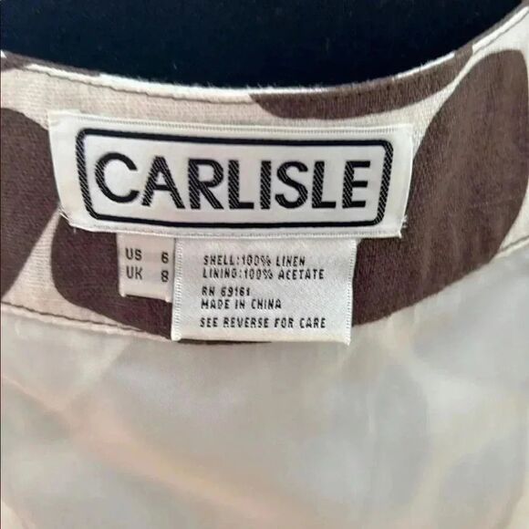 Carlisle Brown and white spot scoop neck sleeveless top - Picture 8 of 11